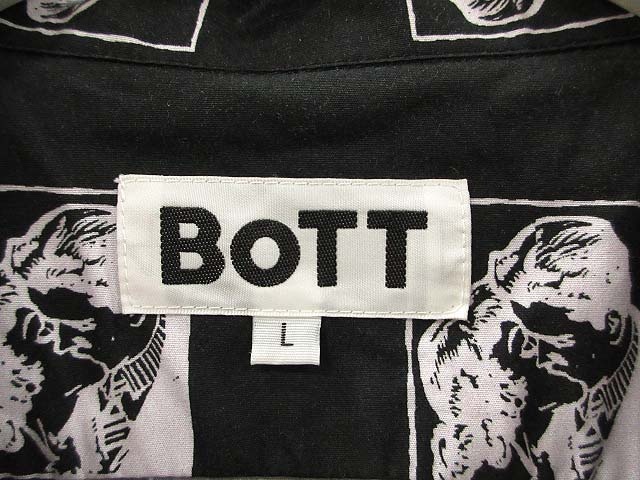 中古】BOTT ボット Romantic S/S Shirt 半袖 シャツ L ブラック