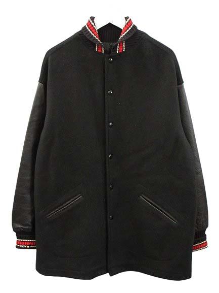 【中古】TM ATHLETICS ウール レザー切替 スタジャン 44 ブラック アウター メンズ