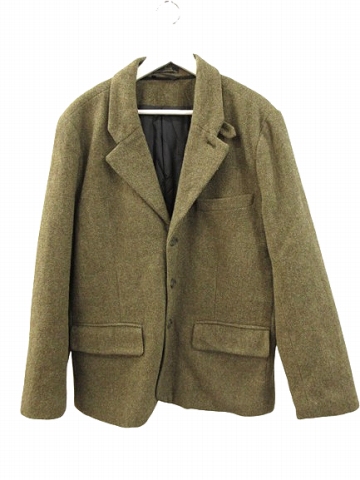 【中古】エルエルビーン L.L.BEAN テーラードジャケット プリマロフト ヘリンボーン ウール チンストラップ 38