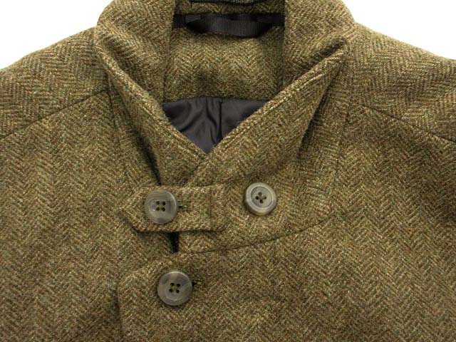 【中古】エルエルビーン L.L.BEAN テーラードジャケット プリマロフト ヘリンボーン ウール チンストラップ 38