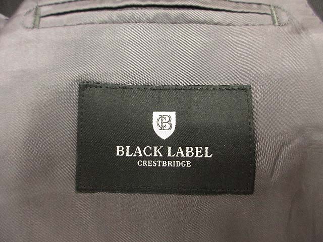 【中古】バーバリーブラックレーベル BURBERRY BLACK LABEL ストライプ セットアップ 2B シングル スーツ 38R 黒_3