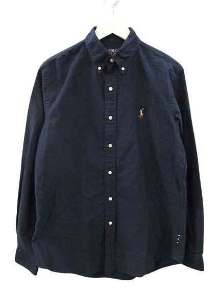 RALPH LAUREN ラルフローレン ボタンダウン 長袖シャツ 大きいサイズ ギンガムチェック パープル (メンズ XXL) 中古 古着 S0471 POLO RALPH LAUREN (ポロラルフローレン) ストレッチ ボタンダウン