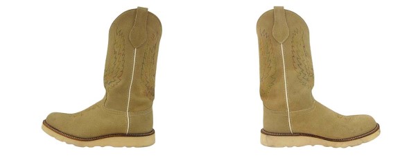 【中古】FINE BOOTS ファインブーツ Friedson Brothers ペコスブーツ スウェード 8 ベージュ レザー シューズ 靴