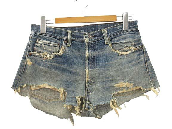 【中古】リーバイス Levi's 60s 505 ビッグE カットオフ デニム ショートパンツ 耳付き 刻印5 42TALON ヴィンテージ