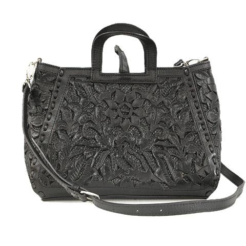 【中古】カービングトライブス グレースコンチネンタル CARVING TRIBES ショルダー バッグ 2way ハンドバッグ 黒