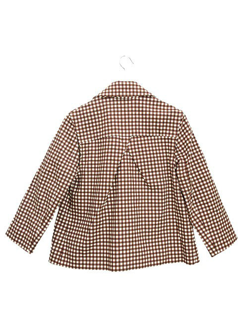 【中古】ルイヴィトン LOUIS VUITTON ギンガムチェック ダブル ジャケット 2way ベスト 34 ブラウン 茶 アウター 上着 中古】ルイヴィトン LOUIS VUITTON ギンガムチェック ダブル