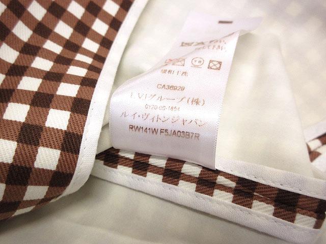 【中古】ルイヴィトン LOUIS VUITTON ギンガムチェック ダブル ジャケット 2way ベスト 34 ブラウン 茶 アウター 上着 中古】ルイヴィトン LOUIS VUITTON ギンガムチェック ダブル