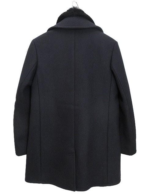 中古】ルイヴィトン LOUIS VUITTON ウール コート ファー付き レザー