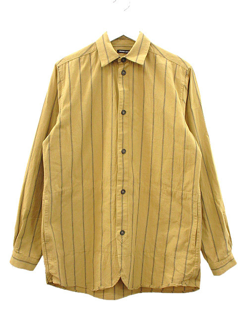 【中古】フランクリーダー FRANK LEDER STRIPED COTTON SHIRT JACKET WITH SIDE POCKET 2022SS イエロー XS