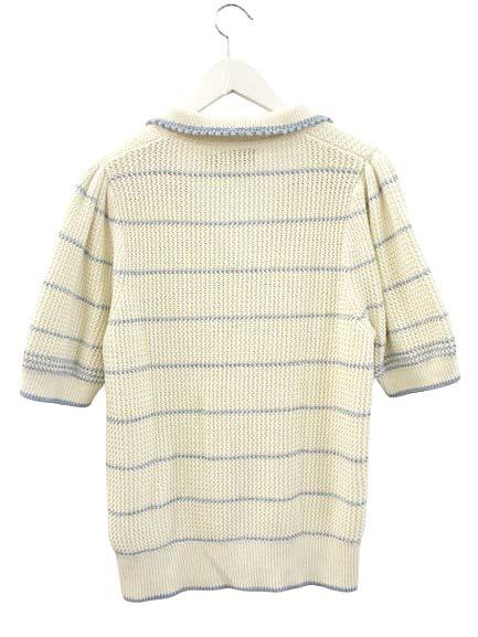 【中古】ポロ ラルフローレン POLO RALPH LAUREN ストライプド コットンリネン POLO セーター L オフホワイト 半袖 中古】ポロ ラルフローレン POLO RALPH LAUREN ストライプド コットン