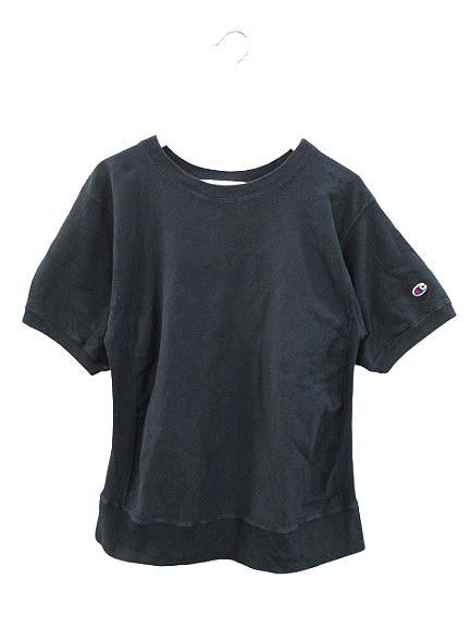 【中古】チャンピオン CHAMPION 半袖 リバースウィーブ 単色タグ 復刻 USA製 L ネイビー スウェット トレーナー