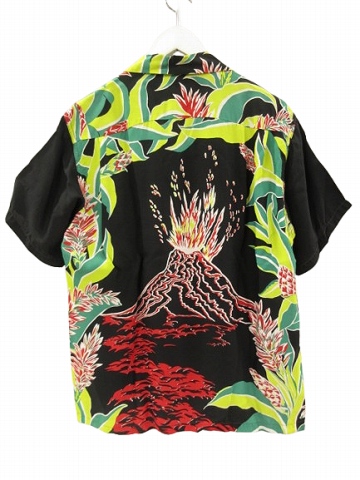 【中古】サンサーフ 東洋 SUN SURF アロハシャツ スペシャルエディション SS33566 ボルケーノ VOLCANO ブラック M