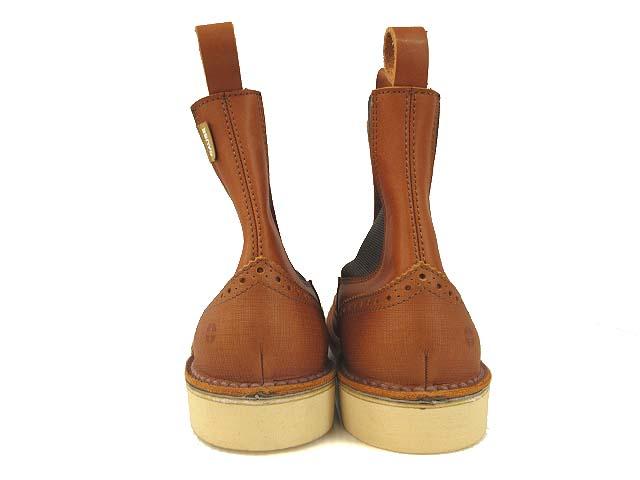 中古】コーズ CAUSE サイドゴアブーツ レザー ウィングチップ 茶