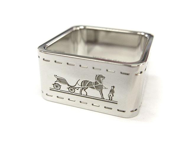 【中古】エルメス HERMES スカーフリング 90 ボルデュック シルバー アクセサリー ☆AA★ レディース