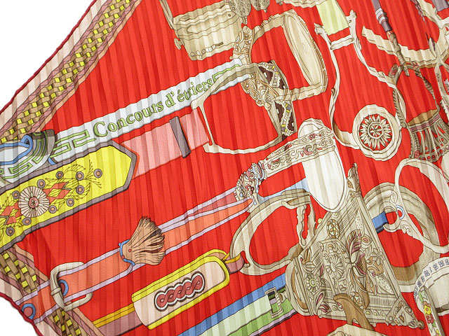 中古】エルメス HERMES プリーツ カレ エトリエの競演 シルク スカーフ