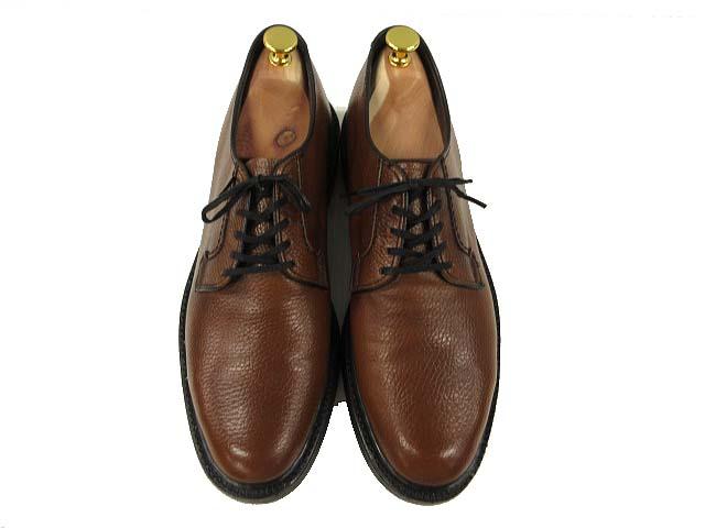 【中古】ヴィンテージ VINTAGE 70s 80s ハノーバー Hanover プレーントゥ ドレスシューズ レザー USA製 茶 9.5_1