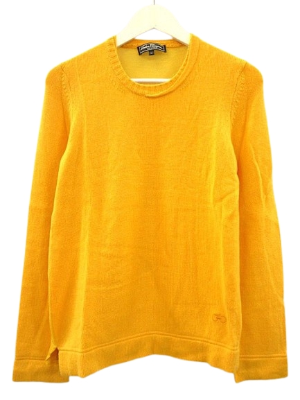 【中古】サルヴァトーレフェラガモ Salvatore Ferragamo カシミヤ ニット プルオーバー M イエロー ガンチーニ刺繍