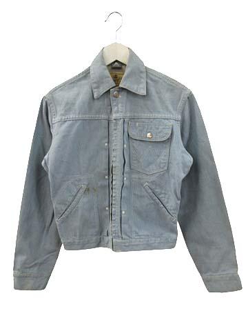【中古】ラングラー WRANGLER 60s 22MJZ 縦ベル デニムジャケット 32 TALONジップ サックスブルー ヴィンテージ