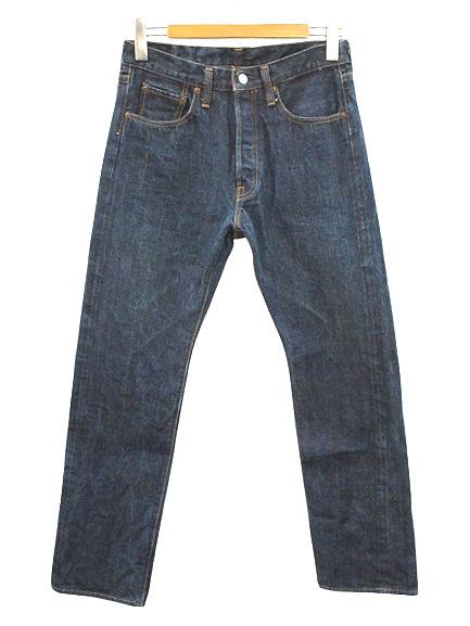 【中古】ドゥニーム DENIME Lot 66 66モデル ストレート デニムパンツ 30 ブルー 耳付き セルビッチ ジーンズ