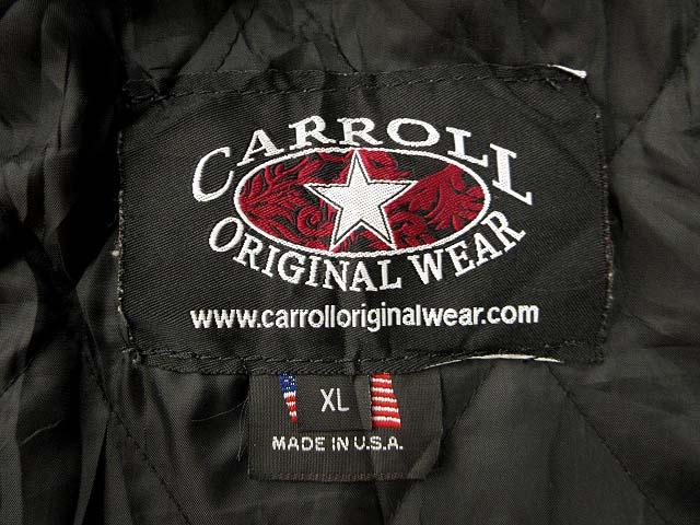 中古】CARROLL スタジャン Wrangler 刺繍 ウール 襟レザー 黒 ブラック