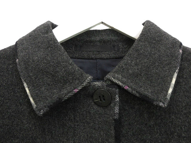 【中古】バーバリー ロンドン BURBERRY LONDON ダブルフェイス コート ウール カシミヤ 9 グレー系 チェック 中古】バーバリー ロンドン BURBERRY LONDON ダブルフェイス コート