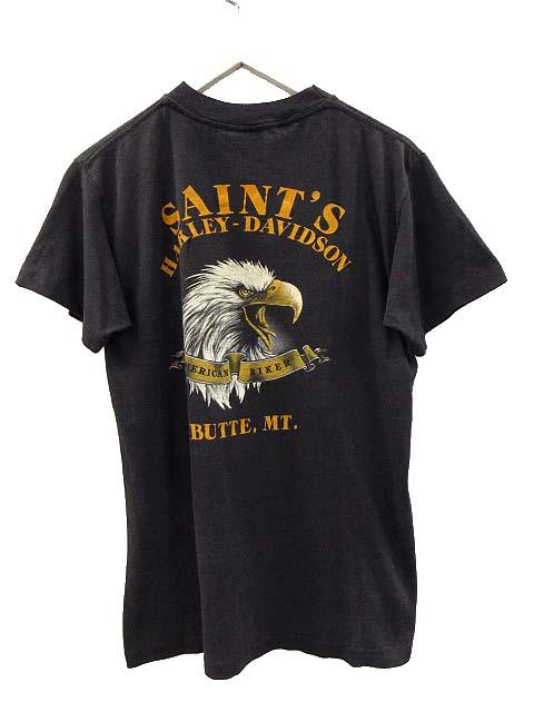 【中古】ハーレーダビッドソン HARLEY DAVIDSON 80s 3D EMBLEM Tシャツ イーグル プリント USA製 ヴィンテージ L_1