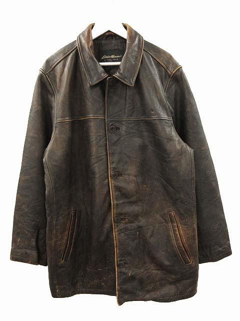 中古】エディーバウアー EDDIE BAUER 00s レザー カーコート XL 牛革