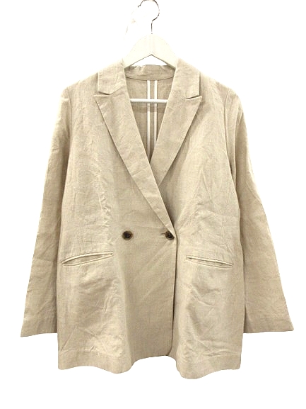 【中古】デミルクス ビームス Demi-Luxe BEAMS 24SS ダブルブレストリネンジャケット 長袖 麻 38 M レディース