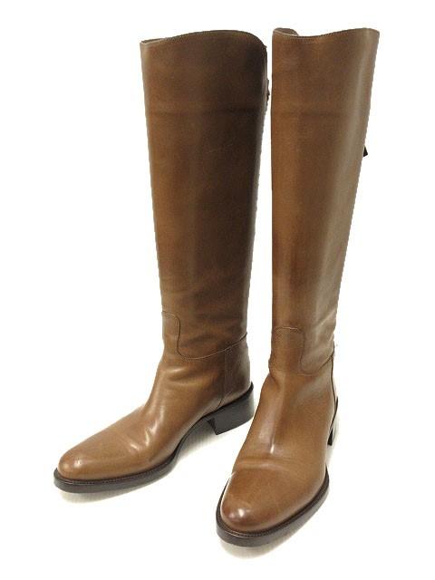 【中古】サルトル SARTORE バックベルト ロング ブーツ 36.5 ブラウン系 ジョッキー 革靴 シューズ レディース
