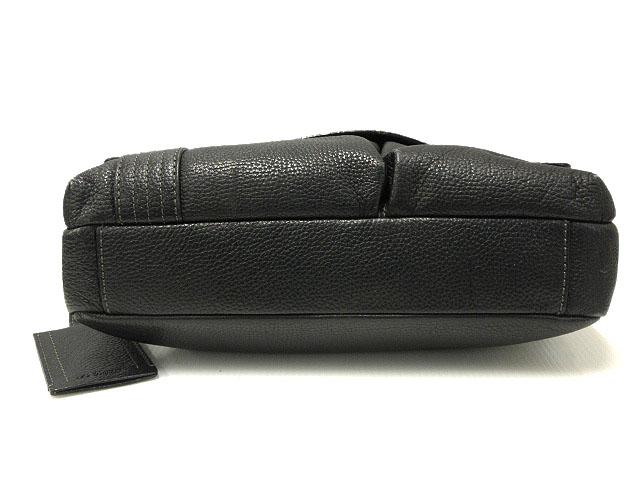 【中古】エステーデュポン S.T.DUPONT レザー フラップ ショルダー バッグ メッセンジャー 黒 牛革 かばん 鞄