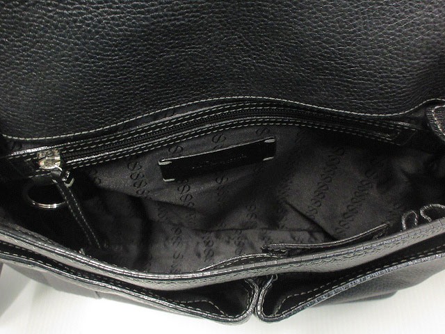 【中古】エステーデュポン S.T.DUPONT レザー フラップ ショルダー バッグ メッセンジャー 黒 牛革 かばん 鞄