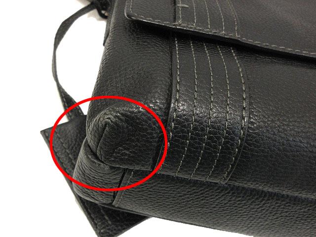 【中古】エステーデュポン S.T.DUPONT レザー フラップ ショルダー バッグ メッセンジャー 黒 牛革 かばん 鞄