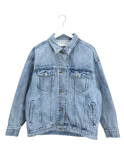 【中古】サードマガジン THIRD MAGAZINE オーバーサイズデニムジャケット 2024AW ブルー 上着 アウター レディース
