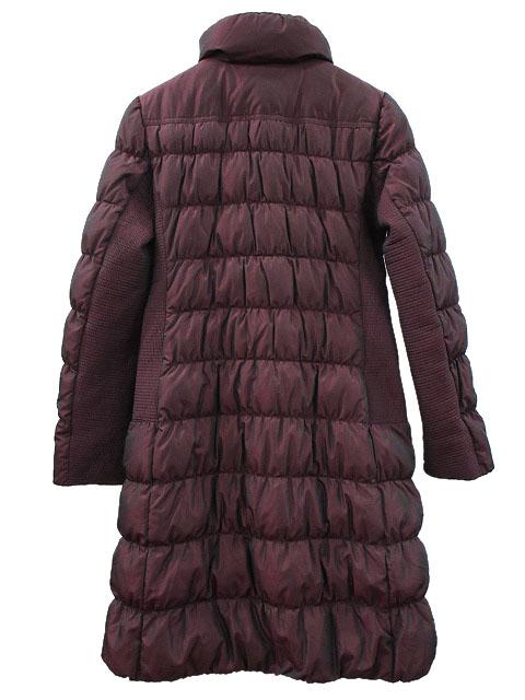 【中古】バーバリー ロンドン BURBERRY LONDON ダウンコート 38 ワインレッド 赤系 アウター 上着 スタンドカラー_1
