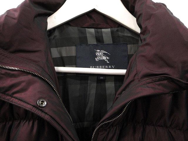 【中古】バーバリー ロンドン BURBERRY LONDON ダウンコート 38 ワインレッド 赤系 アウター 上着 スタンドカラー_3