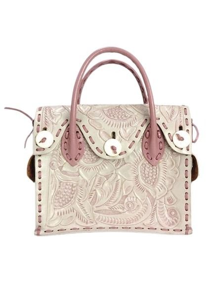 【中古】グレースコンチネンタル CARVING TRIBES Maestra S マエストラ ハンドバッグ トート バイカラー ピンク系
