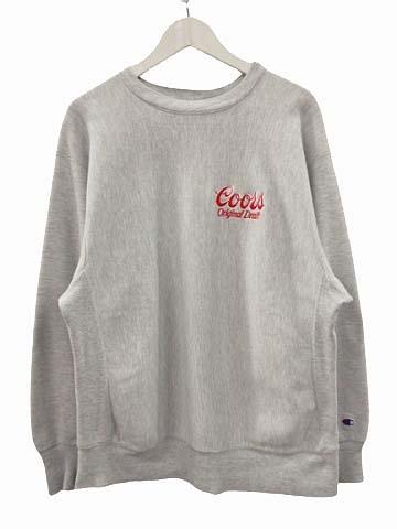 【中古】チャンピオン CHAMPION 80s リバースウィーブ スウェット Coors 企業ロゴ USA製 トリコタグ グレー XL