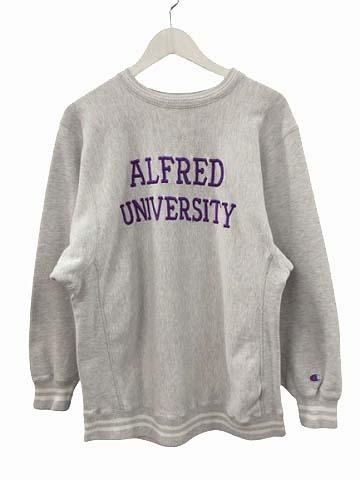 【中古】チャンピオン CHAMPION 80s リバースウィーブ スウェット リブライン ALFRED カレッジ USA製 グレー L