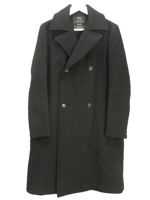 【中古】ワイズ Y's ウール コート 1 ブラック 黒 アウター 上着 レディース