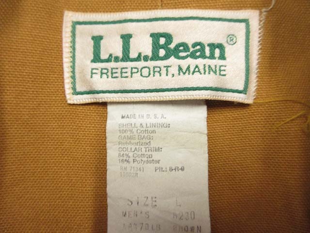 【中古】エルエルビーン L.L.BEAN 80s ハンティングジャケット ダック地 USA製 ヴィンテージ ブラウン L メンズ