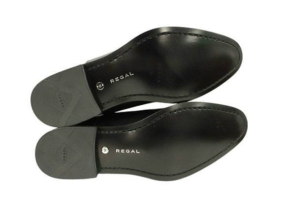 【中古】未使用品 リーガル REGAL ストレートチップ プレーントゥ レザー ビジネスシューズ ブラック 黒 26.0cm