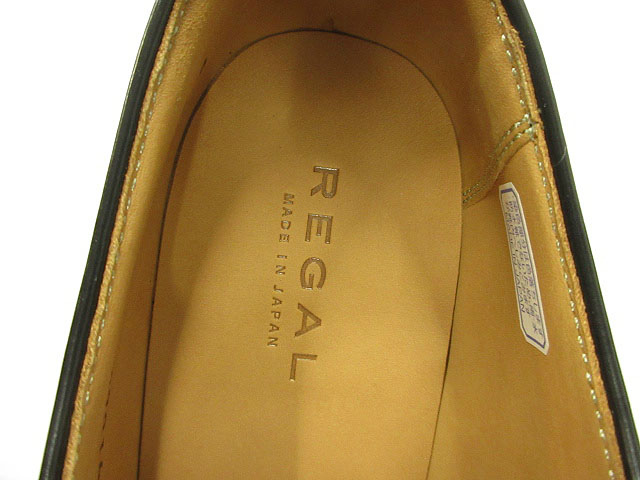 【中古】未使用品 リーガル REGAL ストレートチップ プレーントゥ レザー ビジネスシューズ ブラック 黒 26.0cm