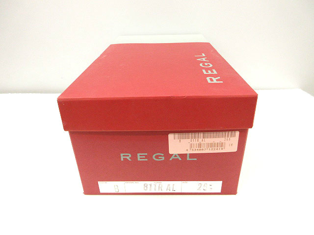 【中古】未使用品 リーガル REGAL ストレートチップ プレーントゥ レザー ビジネスシューズ ブラック 黒 26.0cm