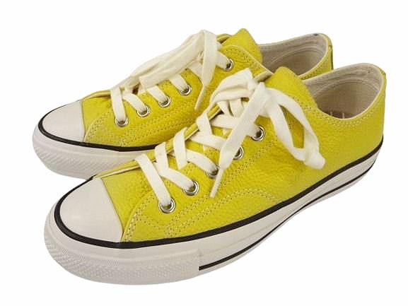 【中古】コンバース ADDICT CHUCK TAYLOR LEATHER OX 1AD987 チャックテイラー レザー OX スニーカー  26cm  イエロー