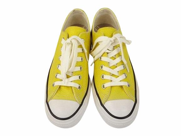 【中古】コンバース ADDICT CHUCK TAYLOR LEATHER OX 1AD987 チャックテイラー レザー OX スニーカー  26cm  イエロー 中古】コンバース ADDICT CHUCK TAYLOR LEATHER OX 1AD987 チャック