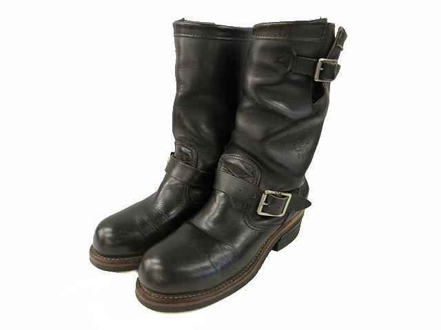 【中古】チペワ CHIPPEWA 90s 黒タグ PT91 エンジニアブーツ レザー ブラック 5M ヴィンテージ レディース