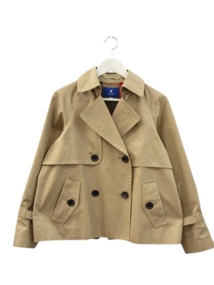 【中古】ブルーレーベルクレストブリッジ BLUE LABEL CRESTBRIDGE ショート トレンチコート ジャケット 36 ベージュ