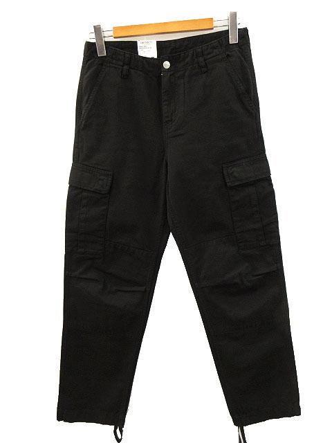 【中古】未使用品 カーハート carhartt レギュラー カーゴパンツ Regular Cargo Pant ブラック ガーメントダイ W30