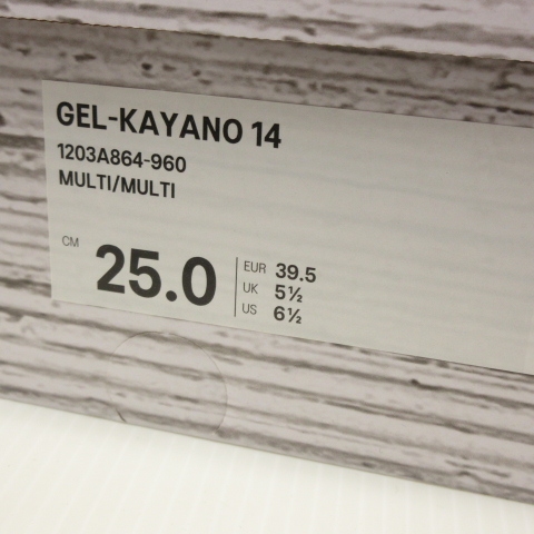 【中古】アシックス asics FACETASM GEL-KAYANO 14 スニーカー 25.0cm マルチカラー 2025FW 靴 シューズ