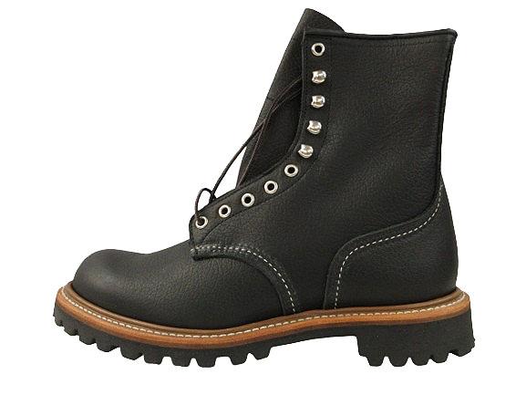 【中古】未使用品 レッドウィング REDWING 4501  8インチ ロガーブーツ ブラックオイルスリック レザー 8.5D メンズ